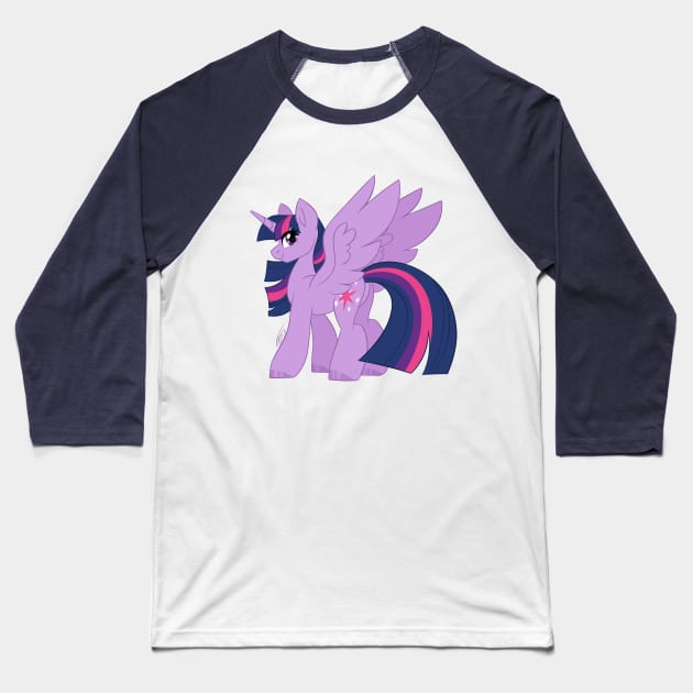 Bright Twilight Sparkle Baseball T-Shirt by Marie Oliver